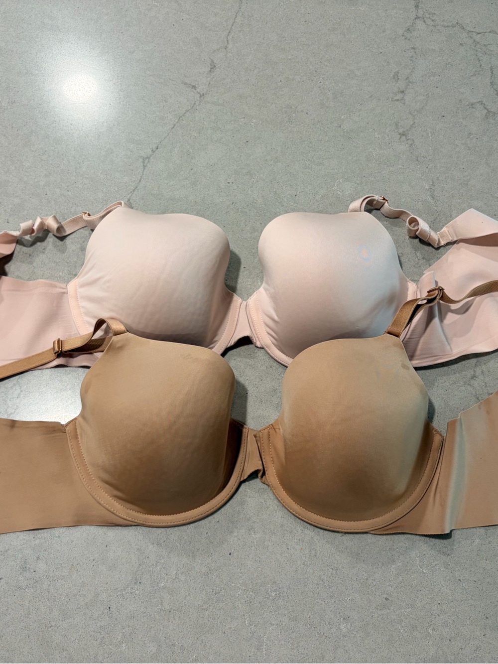 Soma Nude & Blush Seamless T-Shirt Bra Duo Vanishing Perfect Coverage